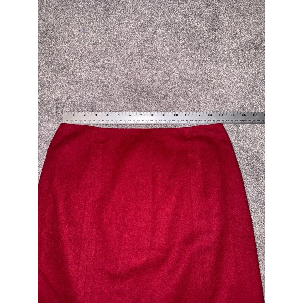 Ann Taylor Loft Women's Red Wool Blend Pencil Skirt - Size 2 - Picture 4 of 8